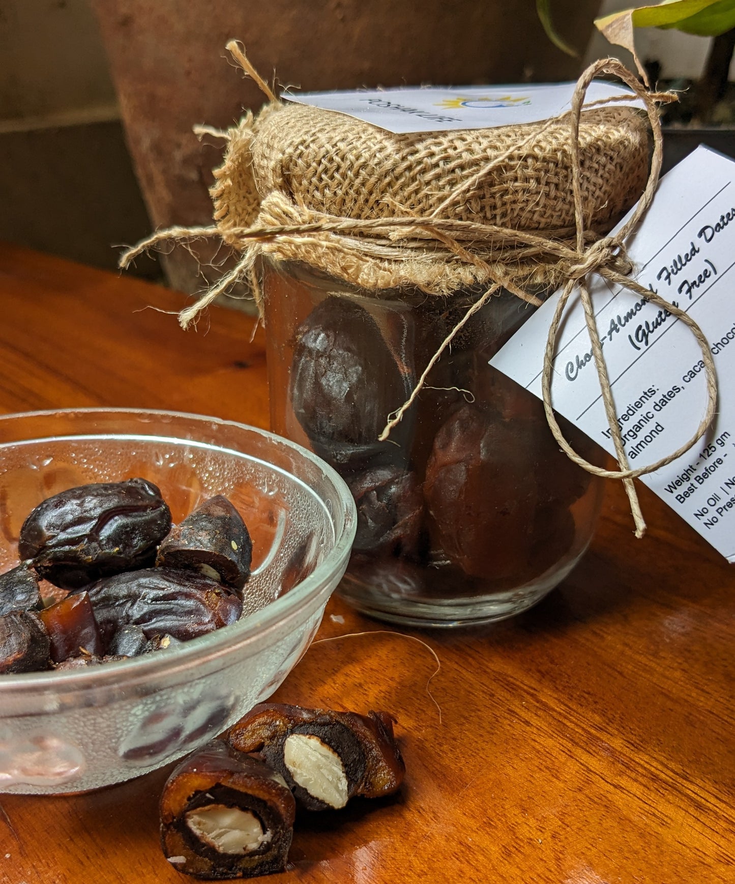 Choco-Almond filled dates in a jar (gluten free)