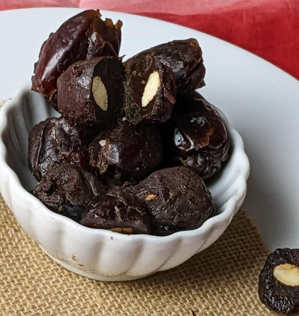 Choco-Almond filled dates in a jar (gluten free)